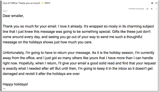 Hilarious Holiday Auto-Reply Messages