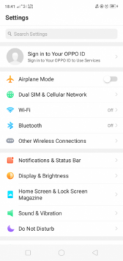 phone settings android