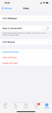 whatsapp business Settings Chats Chat Backup 1