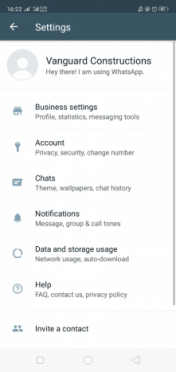 whatsapp business business setting tool android