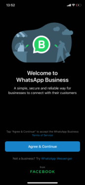 whatsapp business signup on ios