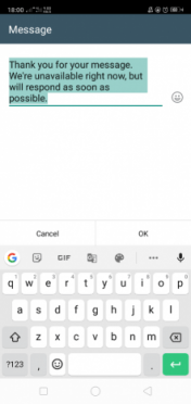 write the message android